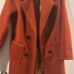 Women's Rust Double-Breasted Coat